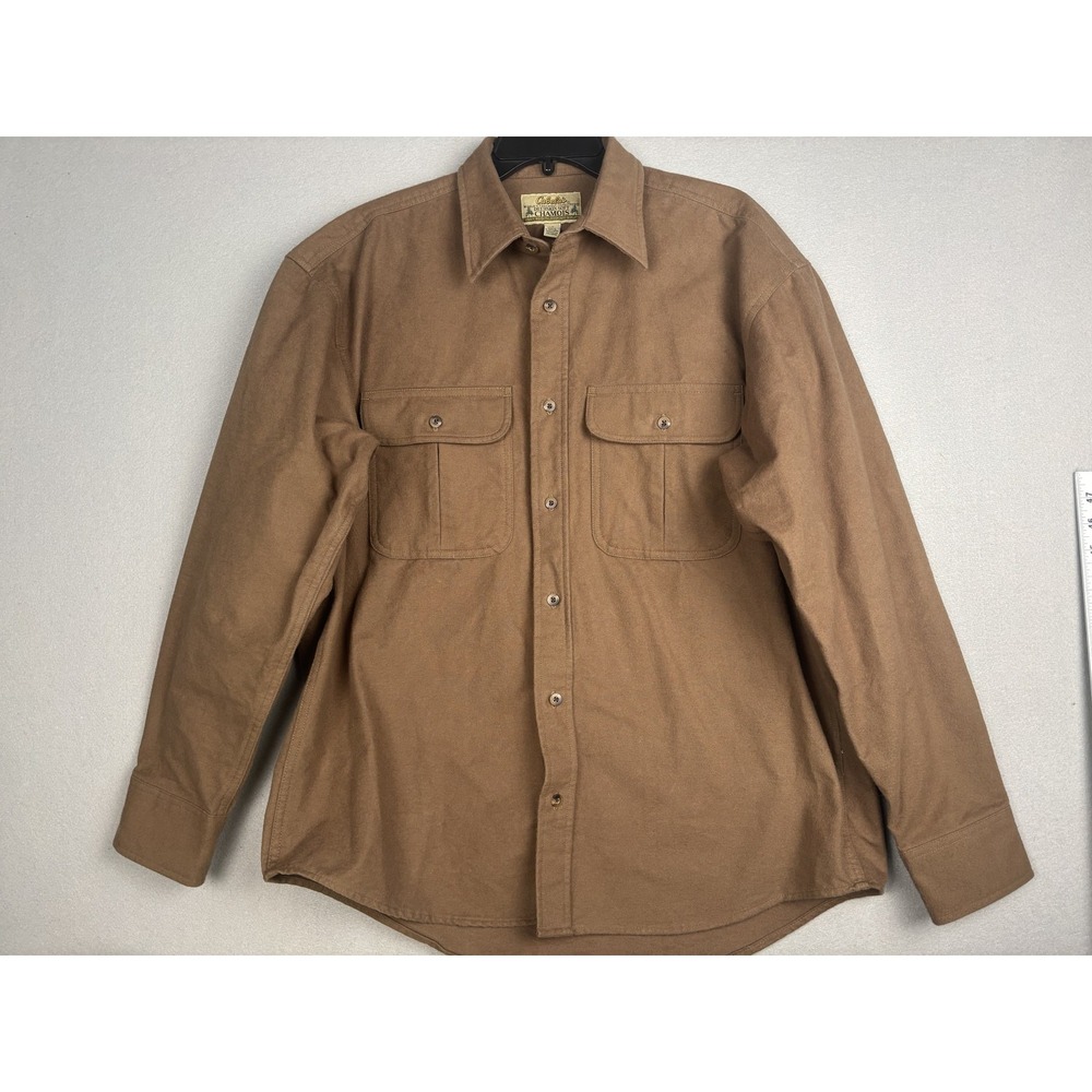 Cabela's Chamois Shirt Mens Large Heavyweight Deerskin Soft Outdoors Workwear